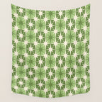 Mid Century Modern Atomic Stars Retro Checkered Starburst Pattern in Sage Olive Green Wall Tapestry Gallery Image 4