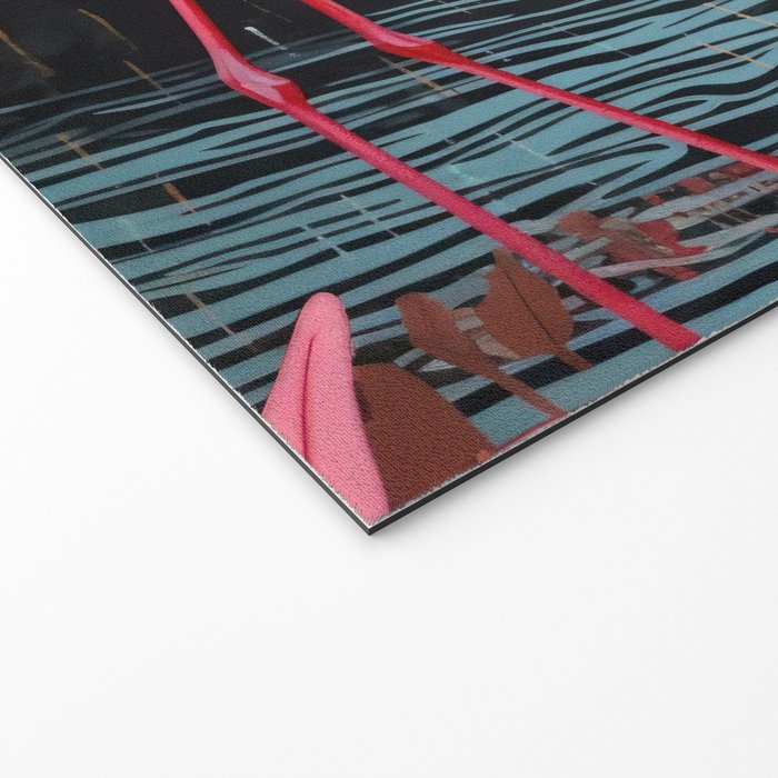 Pink Flamingos Pair In The Teal Rain Welcome Mat Gallery Image 2