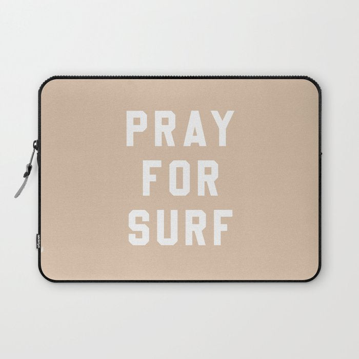 Pray for Surf - sand color Laptop Sleeve Gallery Image 1