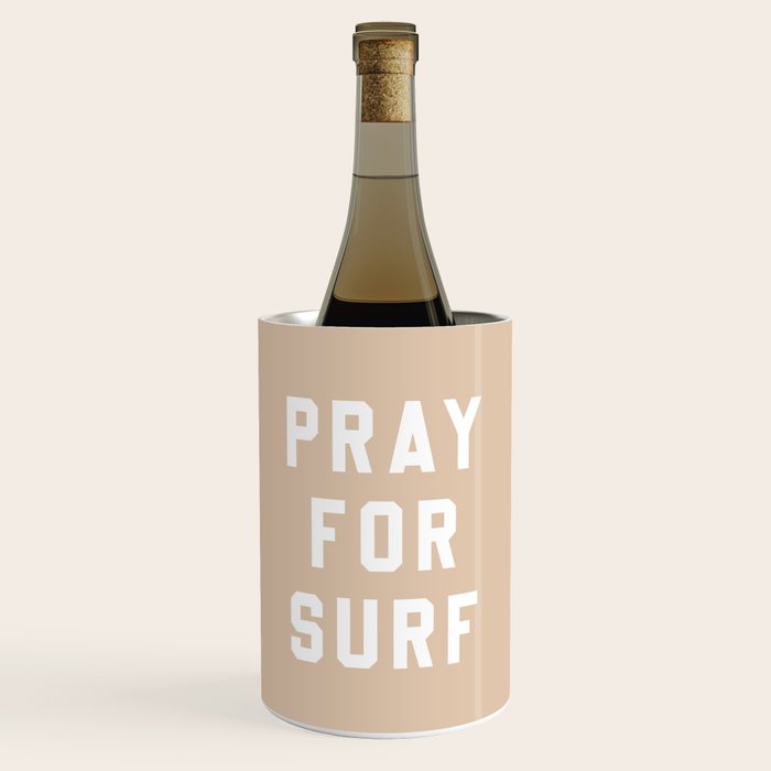 Pray for Surf - sand color Wine Chiller Gallery Image 1