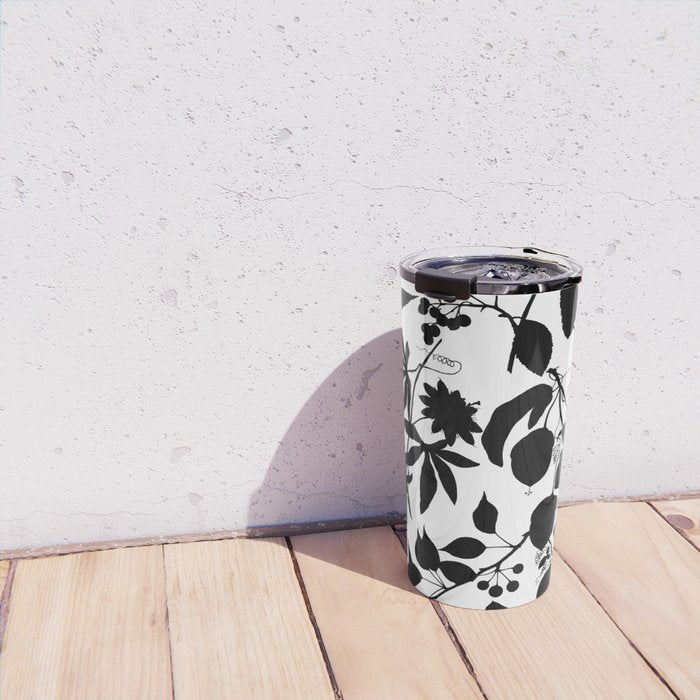Exotic Passionflower Bold Botanical Silhouettes Travel Mug Gallery Image 4