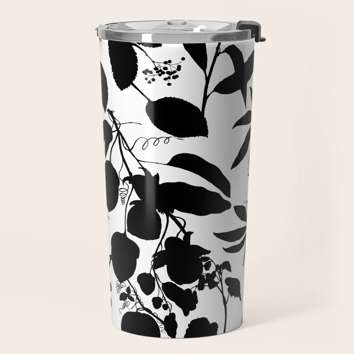 Exotic Passionflower Bold Botanical Silhouettes Travel Mug Gallery Image 2