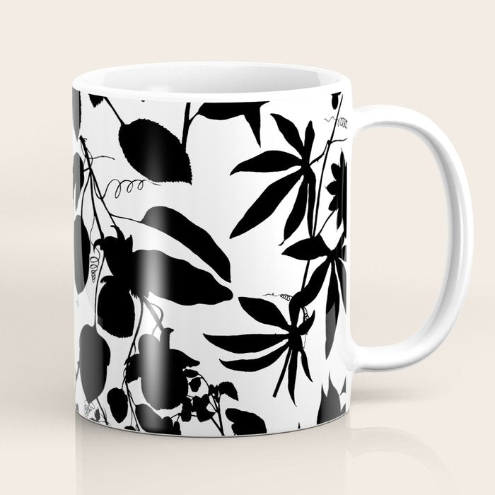 Exotic Passionflower Bold Botanical Silhouettes Coffee Mug Gallery Image 1
