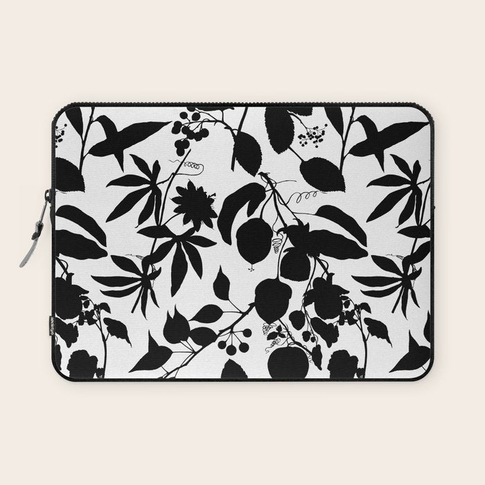 Exotic Passionflower Bold Botanical Silhouettes Laptop Sleeve Gallery Image 1