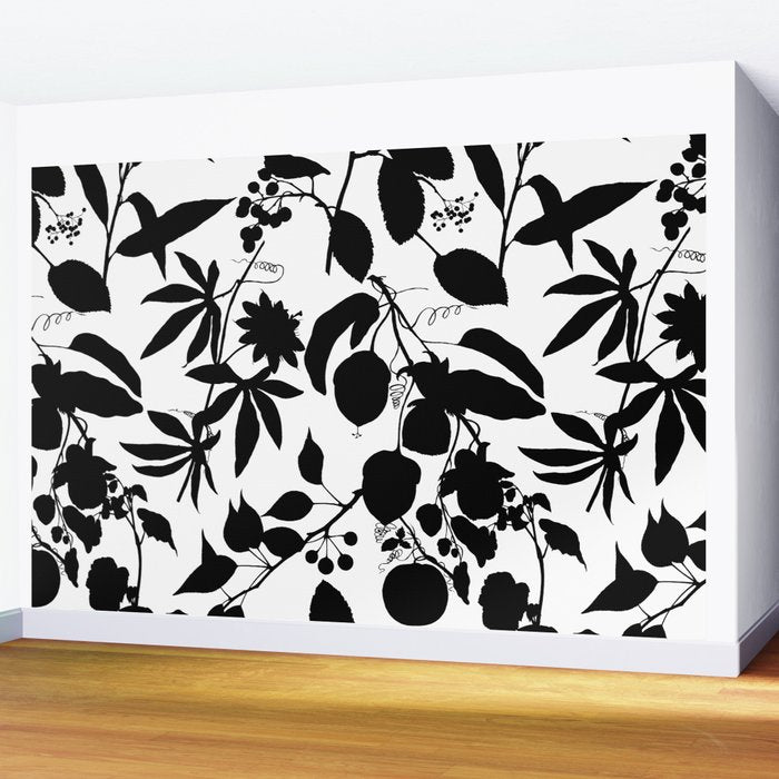 Exotic Passionflower Bold Botanical Silhouettes Wall Mural Gallery Image 2