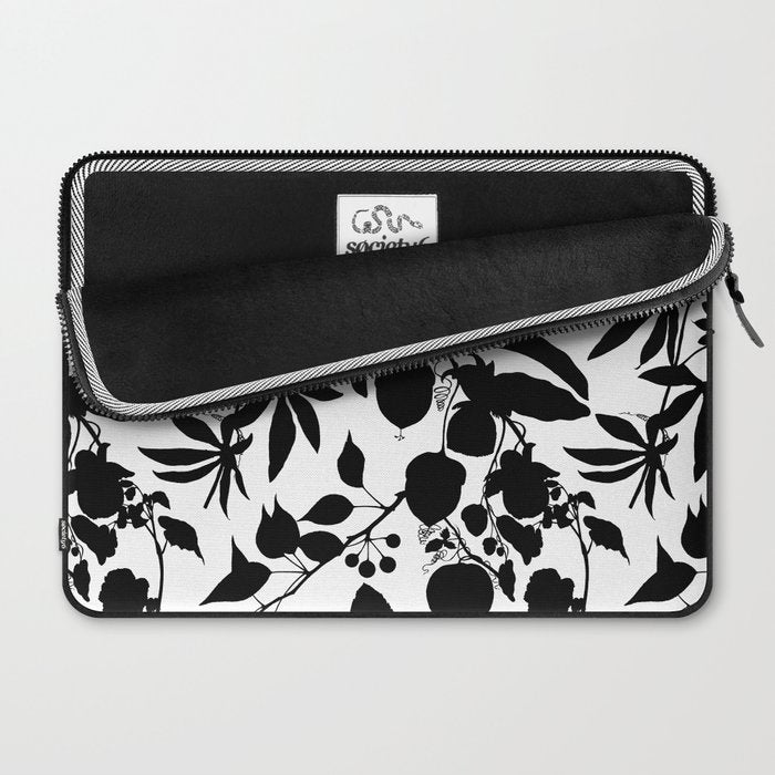Exotic Passionflower Bold Botanical Silhouettes Laptop Sleeve Gallery Image 2