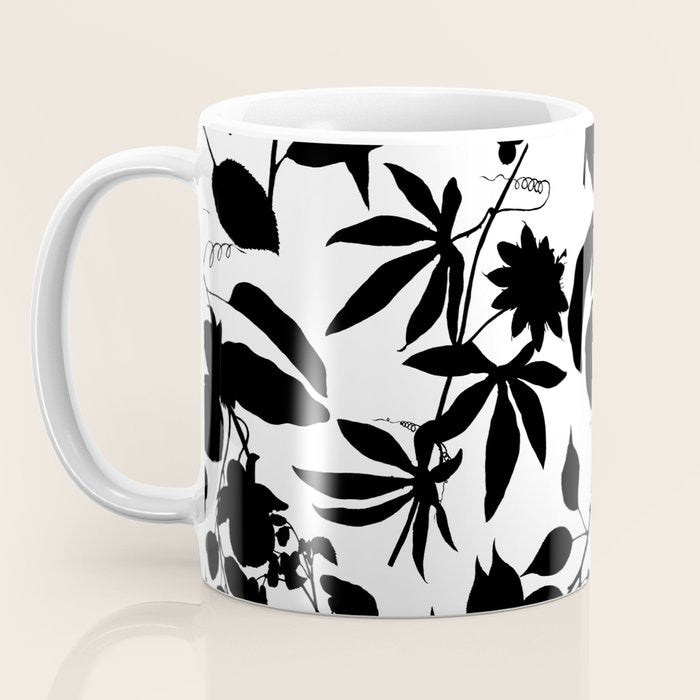 Exotic Passionflower Bold Botanical Silhouettes Coffee Mug Gallery Image 3