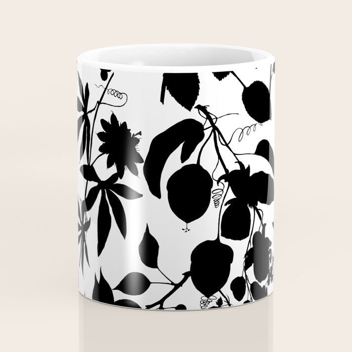 Exotic Passionflower Bold Botanical Silhouettes Coffee Mug Gallery Image 4