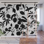 Exotic Passionflower Bold Botanical Silhouettes Wall Mural Gallery Image 1