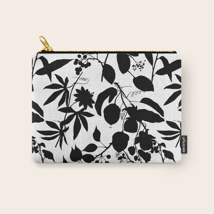 Exotic Passionflower Bold Botanical Silhouettes Carry All Pouch Gallery Image 1