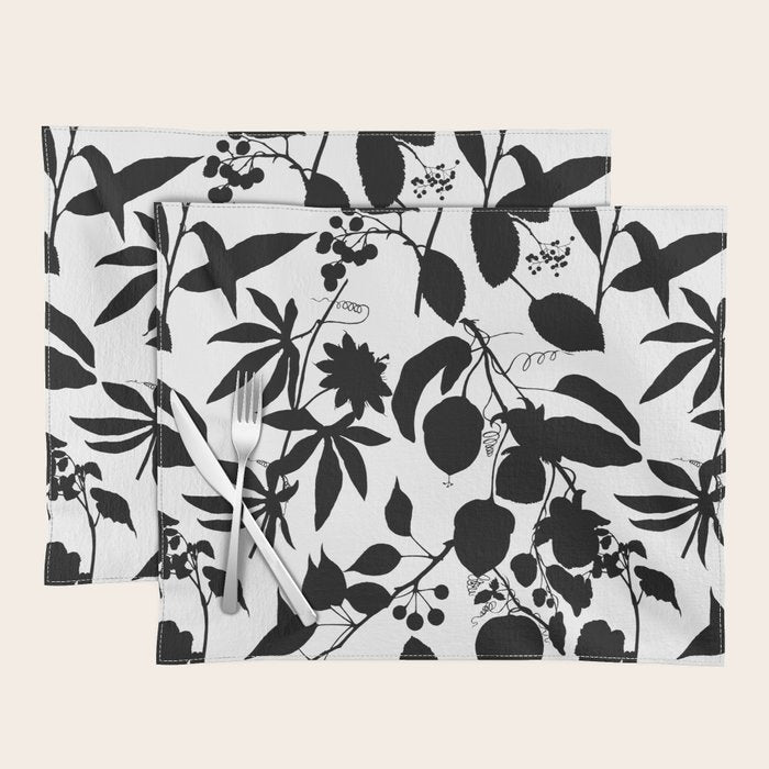 Exotic Passionflower Bold Botanical Silhouettes Placemat Gallery Image 1