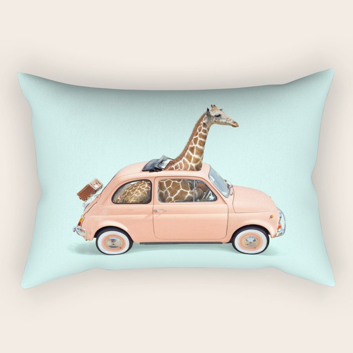 GIRAFFE CAR Rectangular Pillow Gallery Image 1