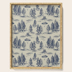 Alien Abduction Toile De Jouy Pattern in Blue Serving Tray Gallery Image 1