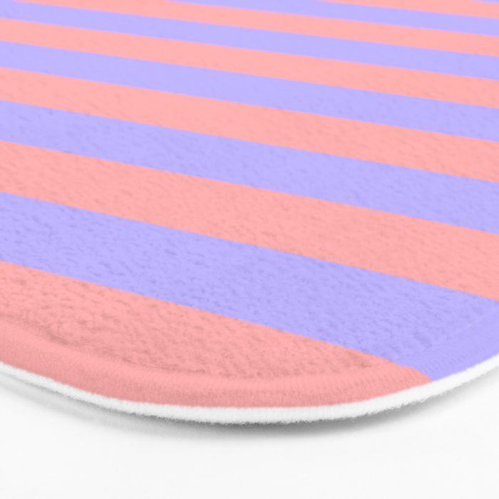 Sand Pink and Purple Wisteria  Summer Gazebo Stripes Bath Mat Gallery Image 3