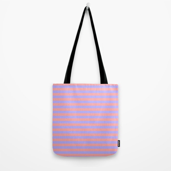 Sand Pink and Purple Wisteria  Summer Gazebo Stripes Tote Bag Gallery Image 2