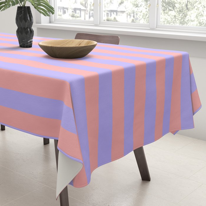 Sand Pink and Purple Wisteria  Summer Gazebo Stripes Tablecloth Gallery Image 3