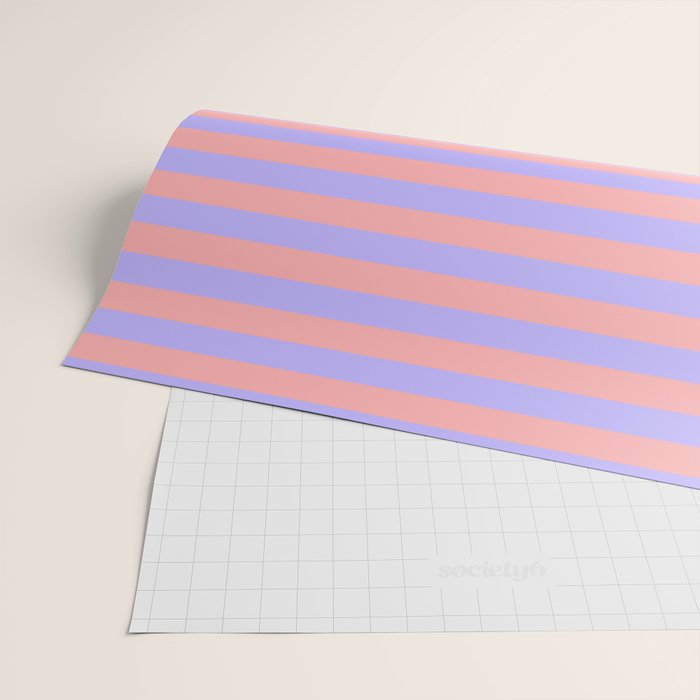 Sand Pink and Purple Wisteria  Summer Gazebo Stripes Wrapping Paper Gallery Image 2