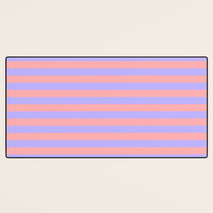 Sand Pink and Purple Wisteria  Summer Gazebo Stripes Desk Mat Gallery Image 3