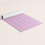 Sand Pink and Purple Wisteria  Summer Gazebo Stripes Yoga Mat Gallery Image 2
