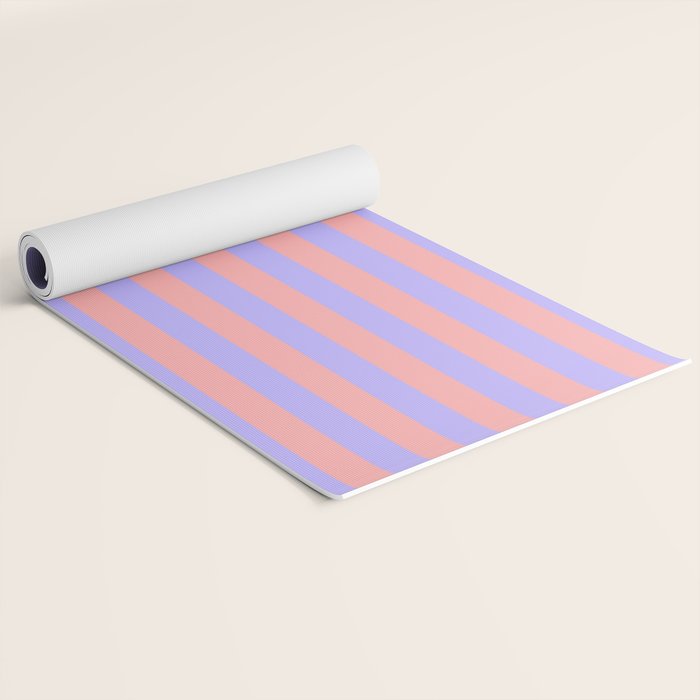 Sand Pink and Purple Wisteria  Summer Gazebo Stripes Yoga Mat Gallery Image 2