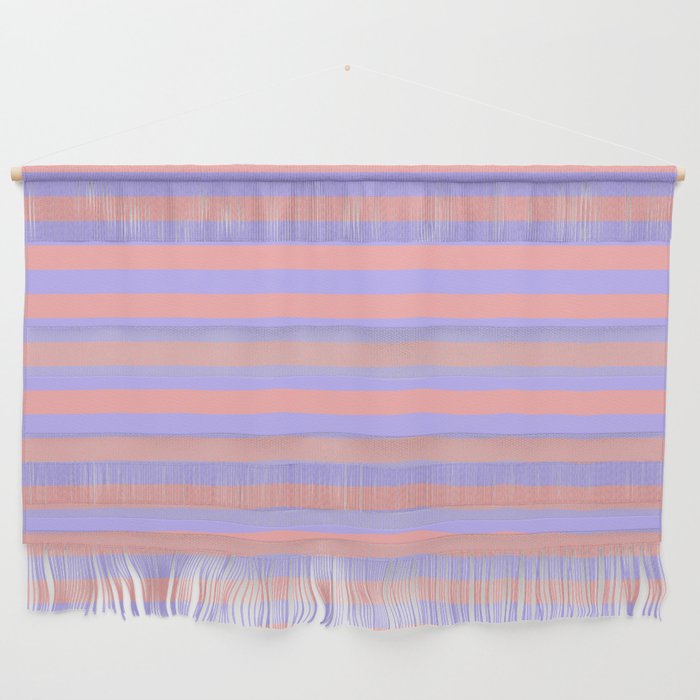 Sand Pink and Purple Wisteria  Summer Gazebo Stripes Wall Hanging Gallery Image 1