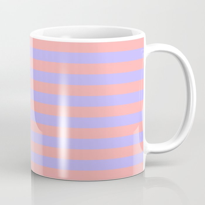 Sand Pink and Purple Wisteria  Summer Gazebo Stripes Coffee Mug Gallery Image 1
