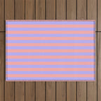 Sand Pink and Purple Wisteria  Summer Gazebo Stripes Outdoor Rug Gallery Image 1