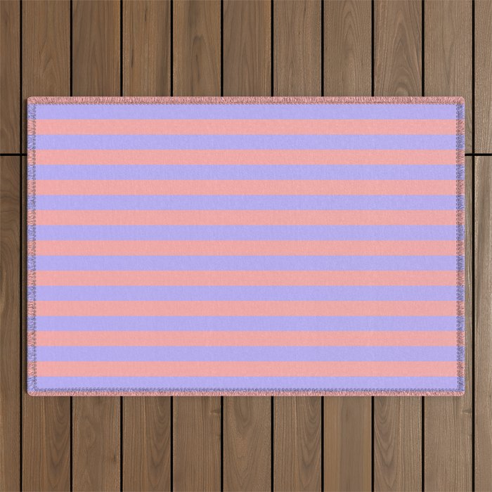 Sand Pink and Purple Wisteria  Summer Gazebo Stripes Outdoor Rug Gallery Image 1