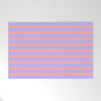 Sand Pink and Purple Wisteria  Summer Gazebo Stripes Welcome Mat Gallery Image 1