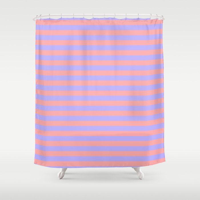 Sand Pink and Purple Wisteria  Summer Gazebo Stripes Shower Curtain Gallery Image 1