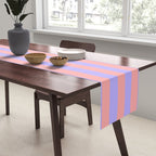 Sand Pink and Purple Wisteria  Summer Gazebo Stripes Table Runner Gallery Image 2
