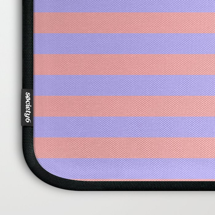 Sand Pink and Purple Wisteria  Summer Gazebo Stripes Laptop Sleeve Gallery Image 3