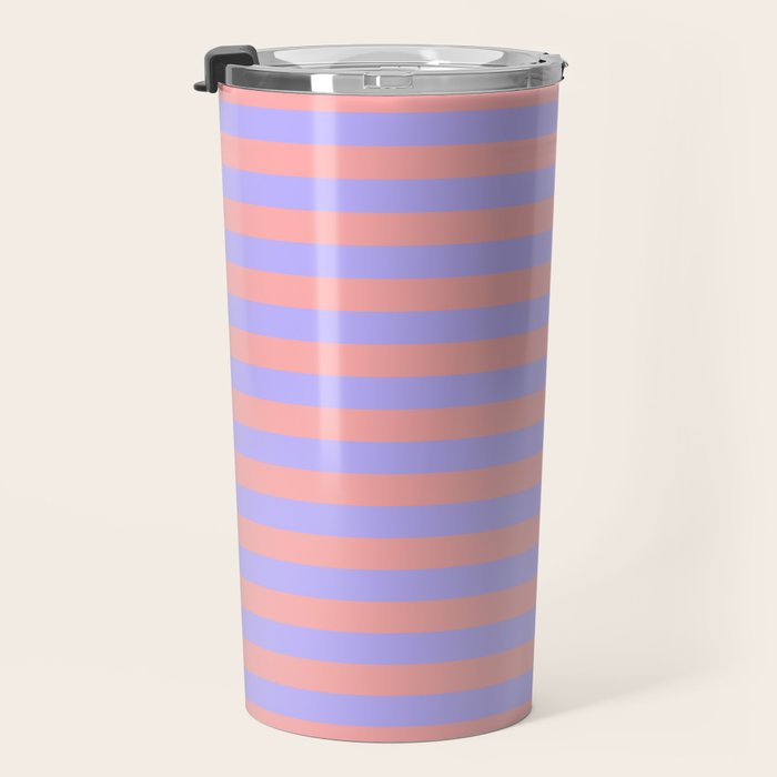 Sand Pink and Purple Wisteria  Summer Gazebo Stripes Travel Mug Gallery Image 3