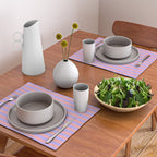 Sand Pink and Purple Wisteria  Summer Gazebo Stripes Placemat Gallery Image 2