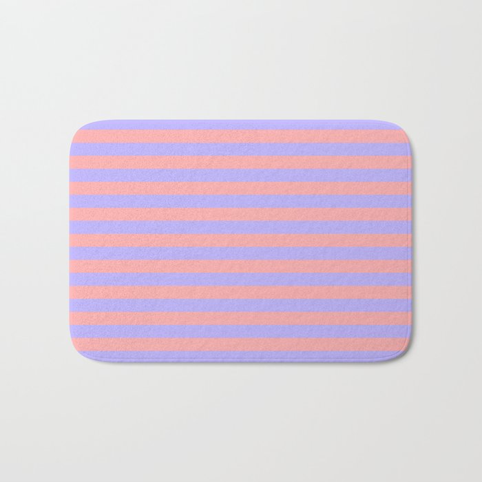 Sand Pink and Purple Wisteria  Summer Gazebo Stripes Bath Mat Gallery Image 1