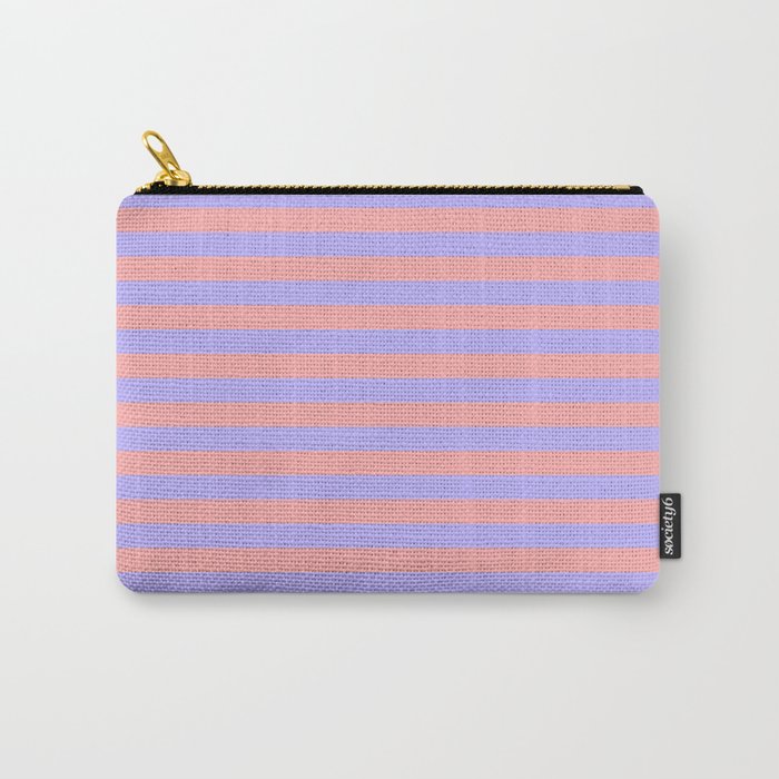 Sand Pink and Purple Wisteria  Summer Gazebo Stripes Carry All Pouch Gallery Image 1