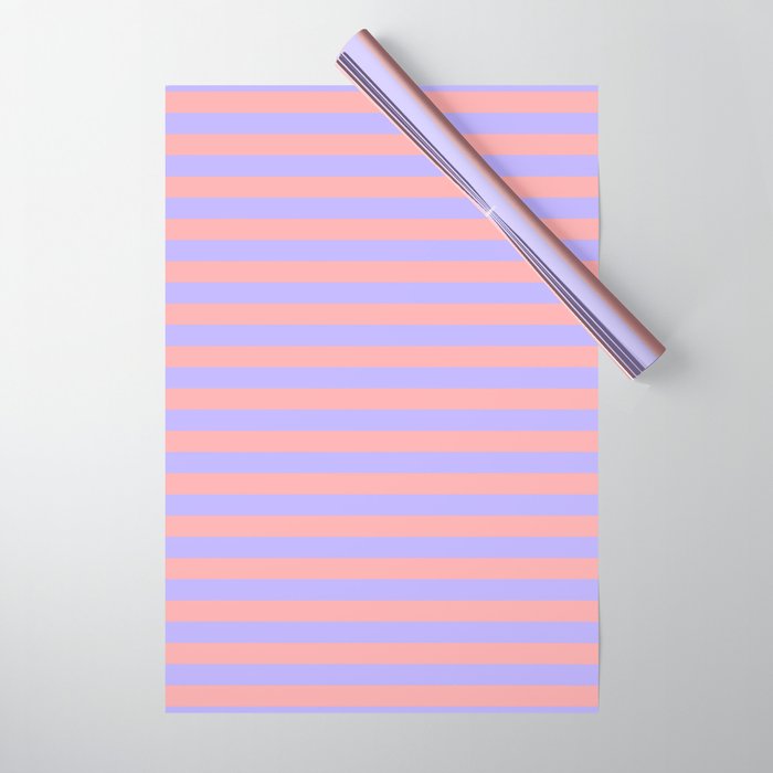 Sand Pink and Purple Wisteria  Summer Gazebo Stripes Wrapping Paper Gallery Image 1