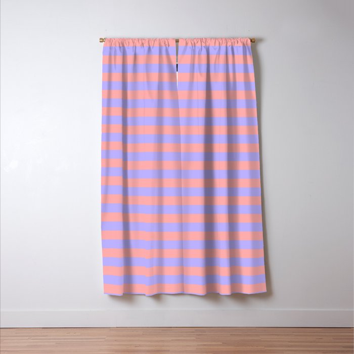 Sand Pink and Purple Wisteria  Summer Gazebo Stripes Window Curtain Gallery Image 3