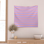 Sand Pink and Purple Wisteria  Summer Gazebo Stripes Wall Tapestry Gallery Image 2