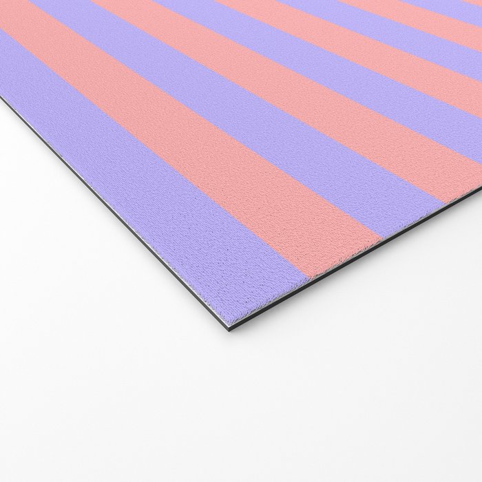 Sand Pink and Purple Wisteria  Summer Gazebo Stripes Welcome Mat Gallery Image 2