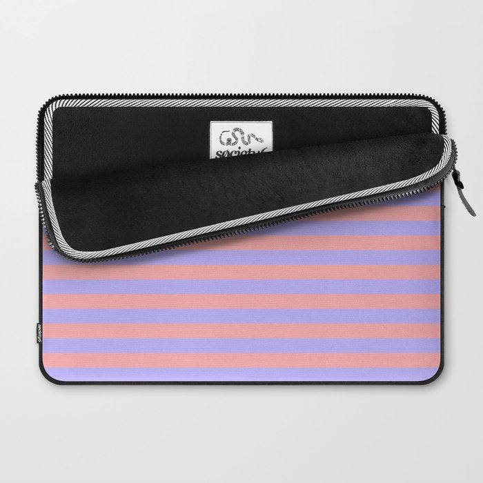 Sand Pink and Purple Wisteria  Summer Gazebo Stripes Laptop Sleeve Gallery Image 2