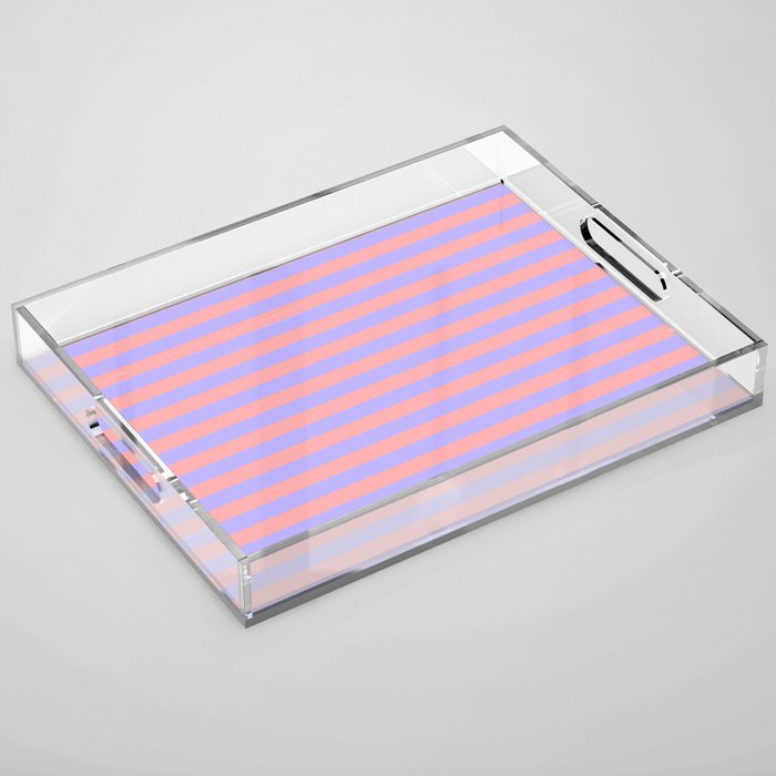 Sand Pink and Purple Wisteria  Summer Gazebo Stripes Acrylic Tray Gallery Image 1