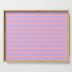 Sand Pink and Purple Wisteria  Summer Gazebo Stripes Serving Tray Gallery Image 1