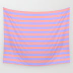 Sand Pink and Purple Wisteria  Summer Gazebo Stripes Wall Tapestry Gallery Image 4