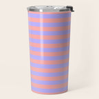 Sand Pink and Purple Wisteria  Summer Gazebo Stripes Travel Mug Gallery Image 2