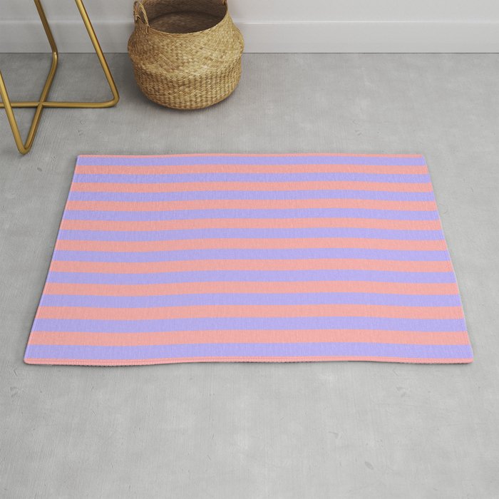 Sand Pink and Purple Wisteria  Summer Gazebo Stripes Rug Gallery Image 1