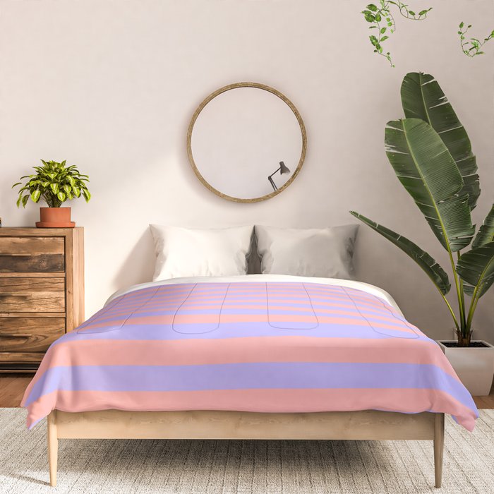 Sand Pink and Purple Wisteria  Summer Gazebo Stripes Comforter Gallery Image 3
