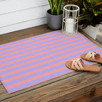 Sand Pink and Purple Wisteria  Summer Gazebo Stripes Outdoor Rug Gallery Image 2