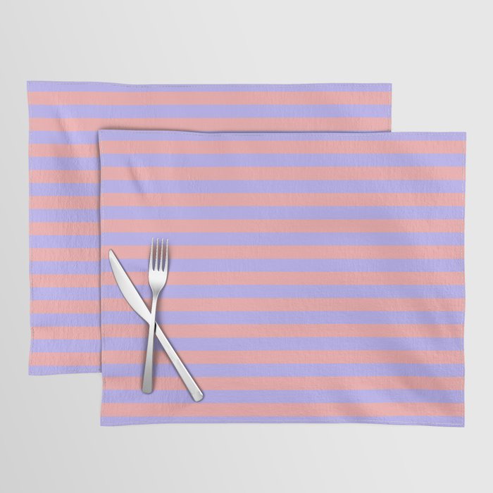 Sand Pink and Purple Wisteria  Summer Gazebo Stripes Placemat Gallery Image 1