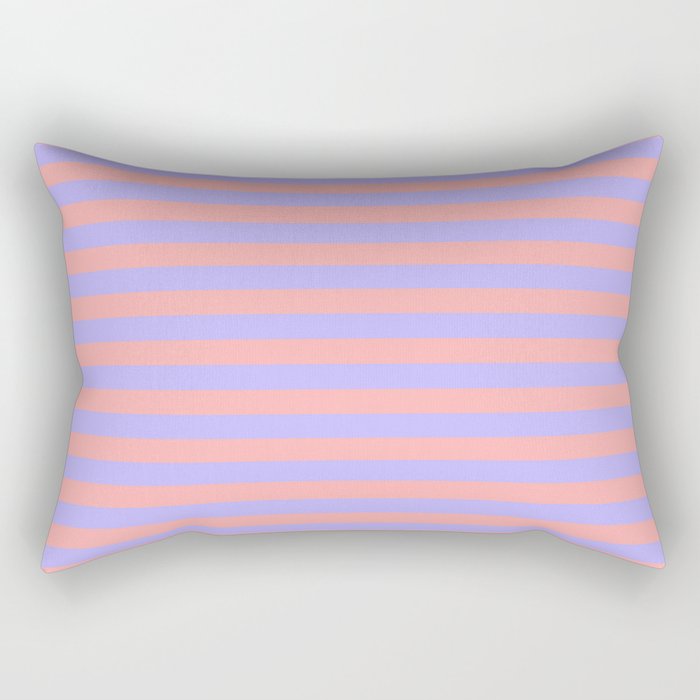 Sand Pink and Purple Wisteria  Summer Gazebo Stripes Rectangular Pillow Gallery Image 2
